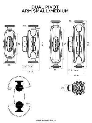QUAD LOCK 360 Dupla Forgókar - Közepes Változat