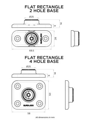 QUAD LOCK 360 ALAP-LAPOS TÉGLALAP ALAKÚ TALP-2 LYUKKAL