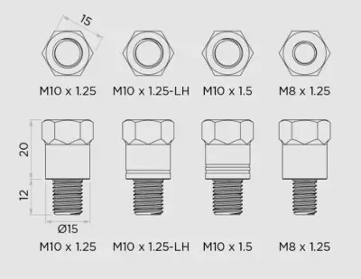QUAD LOCK tükörkormány-rögzítő adapterkészlet M8/M10