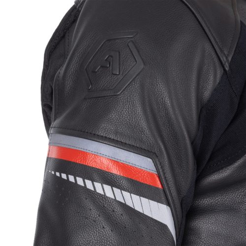 ARMR Raiden 3.0 Motoros Bőrkabát Fekete/PIROS