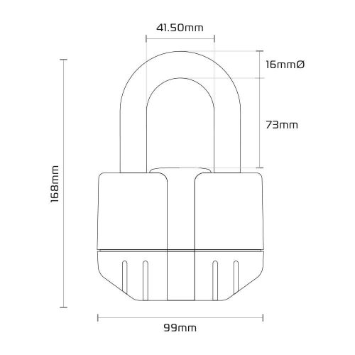 Oxford Riasztós Motorlezáró Lánc Boss Alarm 16mm 1,5m