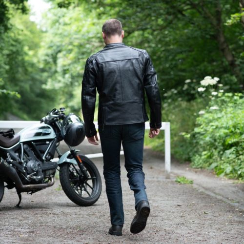 Oxford Route 73 2.0 Motoros Bőrkabát Fekete