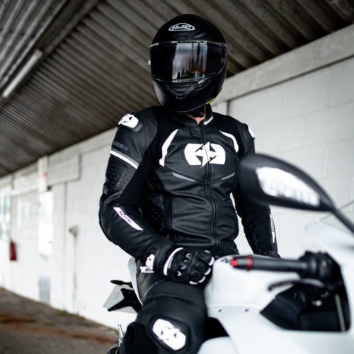 Oxford Nexus 1.0 Motoros Bőrkabát Fekete/Fehér