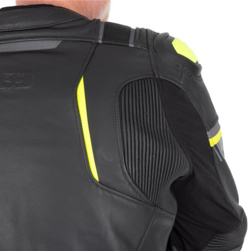 Oxford Cypher 1.0 Motoros Bőrkabát Fekete/Fluo