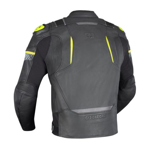 Oxford Cypher 1.0 Motoros Bőrkabát Fekete/Fluo