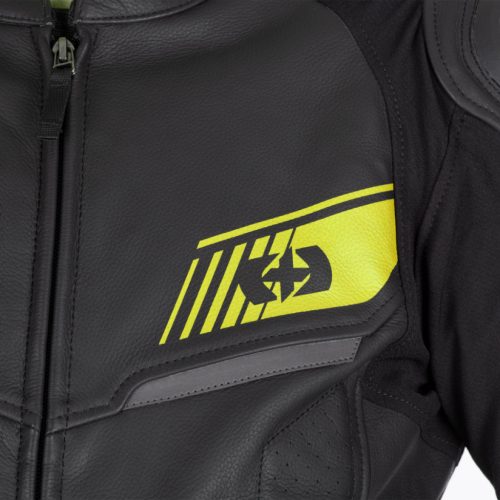 Oxford Cypher 1.0 Motoros Bőrkabát Fekete/Fluo