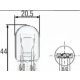 Hella 12V 21/5W T20 W3x16q féklámpa izzó